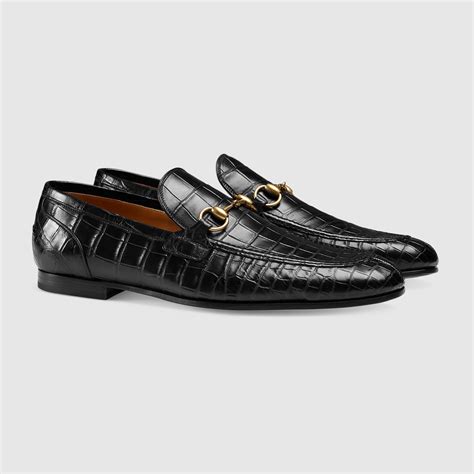 gucci jordaan leather loafer men's|Gucci jordaan crocodile loafer.